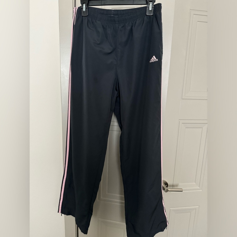 Adidas track pants grey and pink size large
